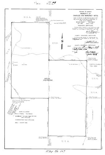 Click to see Record of Survey Book 2, pg. 107 (1966) of Nevada County Recorders Survey Maps Book 2