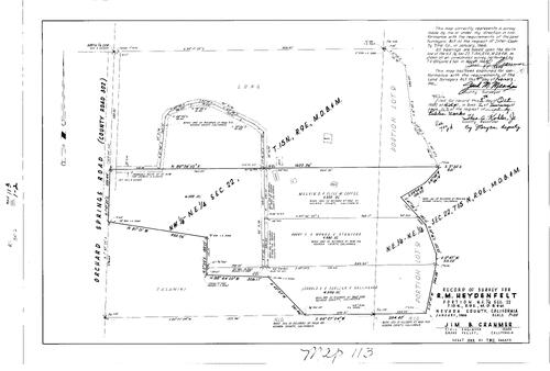 Click to see Record of Survey Book 2, pg. 113 (1966) of Nevada County Recorders Survey Maps Book 2