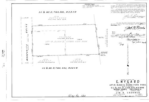 Click to see Record of Survey Book 2, pg. 120 (1966) of Nevada County Recorders Survey Maps Book 2