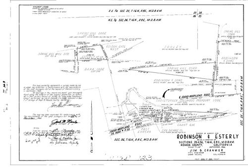 Click to see Record of Survey Book 2, pg. 123 (1966) of Nevada County Recorders Survey Maps Book 2