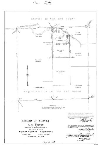 Click to see Record of Survey Book 2, pg. 131 (1967) of Nevada County Recorders Survey Maps Book 2