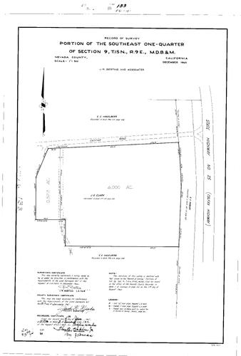 Click to see Record of Survey Book 2, pg. 133 (1967) of Nevada County Recorders Survey Maps Book 2