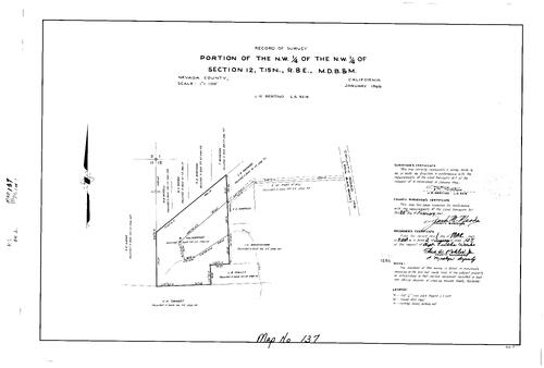 Click to see Record of Survey Book 2, pg. 137 (1967) of Nevada County Recorders Survey Maps Book 2