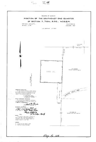Click to see Record of Survey Book 2, pg. 138 (1967) of Nevada County Recorders Survey Maps Book 2