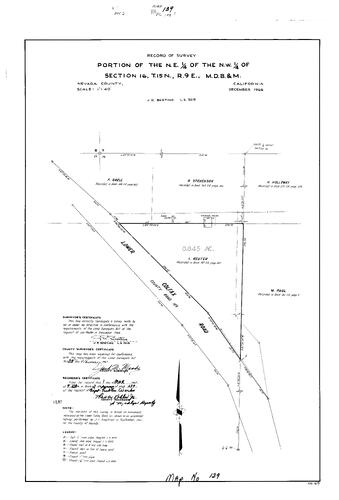 Click to see Record of Survey Book 2, pg. 139 (1967) of Nevada County Recorders Survey Maps Book 2