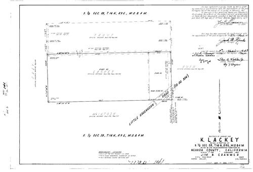 Click to see Record of Survey Book 2, pg. 141 (1967) of Nevada County Recorders Survey Maps Book 2