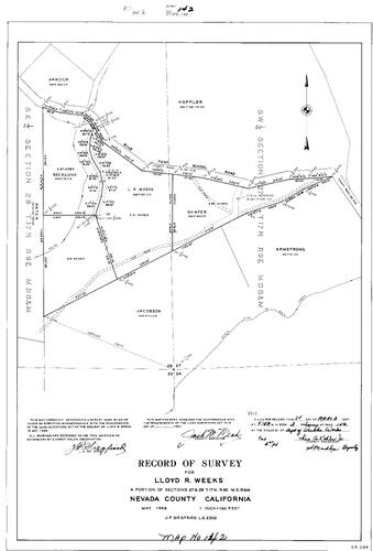 Click to see Record of Survey Book 2, pg. 142 (1967) of Nevada County Recorders Survey Maps Book 2