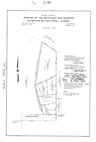 Click to see Record of Survey Book 2, pg. 146 (1967) of Nevada County Recorders Survey Maps Book 2
