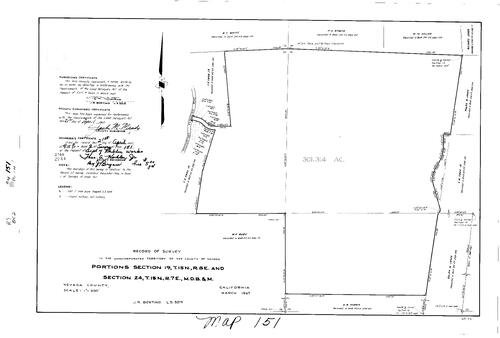 Click to see Record of Survey Book 2, pg. 151 (1967) of Nevada County Recorders Survey Maps Book 2