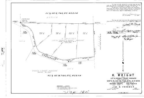 Click to see Record of Survey Book 2, pg. 154 (1967) of Nevada County Recorders Survey Maps Book 2
