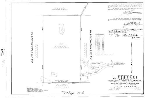 Click to see Record of Survey Book 2, pg. 156 (1967) of Nevada County Recorders Survey Maps Book 2