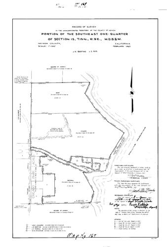 Click to see Record of Survey Book 2, pg. 167 (1967) of Nevada County Recorders Survey Maps Book 2