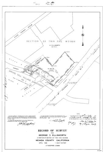 Click to see Record of Survey Book 2, pg. 180 (1967) of Nevada County Recorders Survey Maps Book 2
