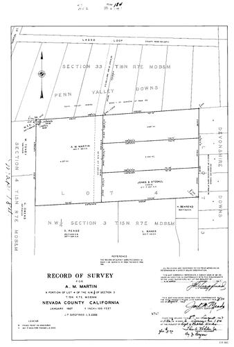 Click to see Record of Survey Book 2, pg. 184 (1967) of Nevada County Recorders Survey Maps Book 2