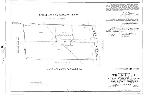 Click to see Record of Survey Book 2, pg. 186 (1967) of Nevada County Recorders Survey Maps Book 2