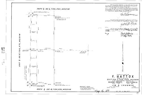 Click to see Record of Survey Book 2, pg. 189 (1967) of Nevada County Recorders Survey Maps Book 2