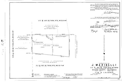 Click to see Record of Survey Book 2, pg. 191 (1967) of Nevada County Recorders Survey Maps Book 2