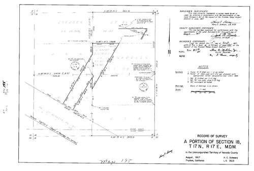 Click to see Record of Survey Book 2, pg. 195 (1967) of Nevada County Recorders Survey Maps Book 2