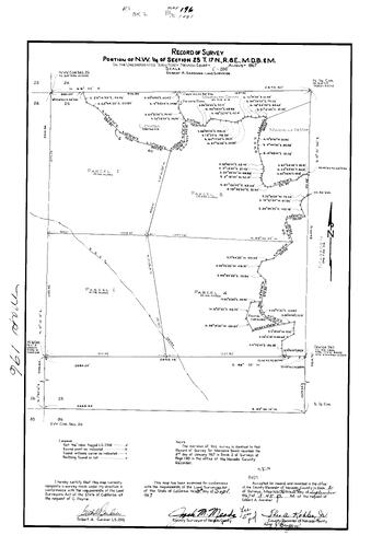 Click to see Record of Survey Book 2, pg. 196 (1967) of Nevada County Recorders Survey Maps Book 2