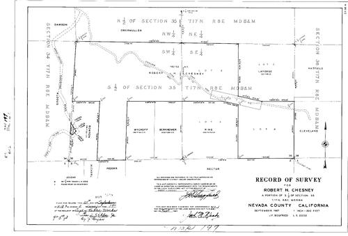 Click to see Record of Survey Book 2, pg. 197 (1967) of Nevada County Recorders Survey Maps Book 2