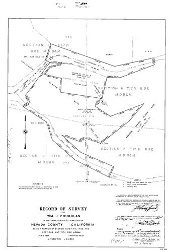 Click to see Record of Survey Book 2, pg. 200 (1967) of Nevada County Recorders Survey Maps Book 2