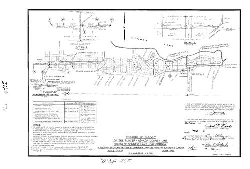 Click to see Record of Survey Book 2, pg. 205 (1967) of Nevada County Recorders Survey Maps Book 2