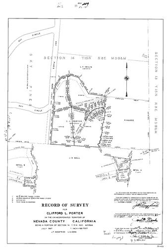 Click to see Record of Survey Book 2, pg. 209 (1967) of Nevada County Recorders Survey Maps Book 2