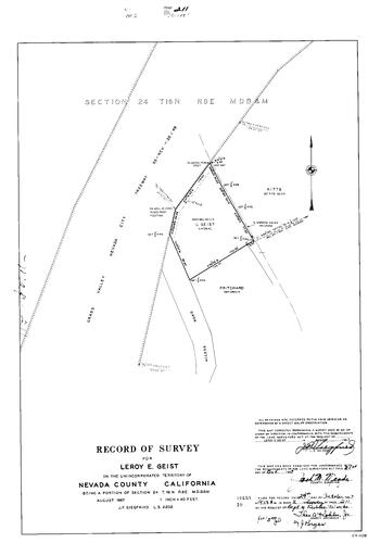 Click to see Record of Survey Book 2, pg. 211 (1967) of Nevada County Recorders Survey Maps Book 2