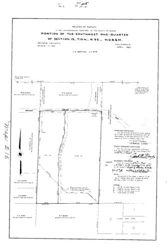 Click to see Record of Survey Book 2, pg. 215 (1967) of Nevada County Recorders Survey Maps Book 2