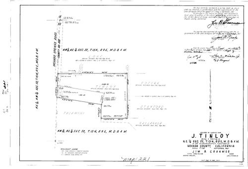 Click to see Record of Survey Book 2, pg. 221 (1967) of Nevada County Recorders Survey Maps Book 2