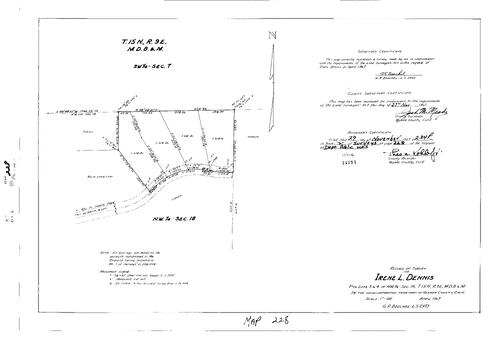 Click to see Record of Survey Book 2, pg. 228 (1967) of Nevada County Recorders Survey Maps Book 2