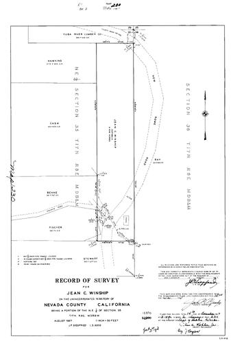 Click to see Record of Survey Book 2, pg. 230 (1967) of Nevada County Recorders Survey Maps Book 2
