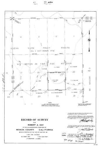 Click to see Record of Survey Book 2, pg. 232 (1967) of Nevada County Recorders Survey Maps Book 2