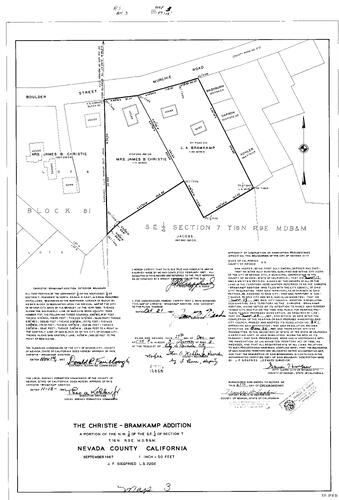 Click to see Record of Survey Book 3, pg. 3 (1967) of Nevada County Recorders Survey Maps Book 3