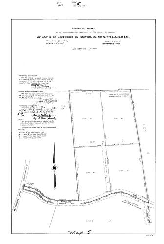 Click to see Record of Survey Book 3, pg. 5 (1968) of Nevada County Recorders Survey Maps Book 3