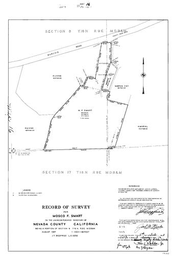 Click to see Record of Survey Book 3, pg. 16 (1968) of Nevada County Recorders Survey Maps Book 3