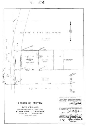 Click to see Record of Survey Book 3, pg. 18 (1968) of Nevada County Recorders Survey Maps Book 3