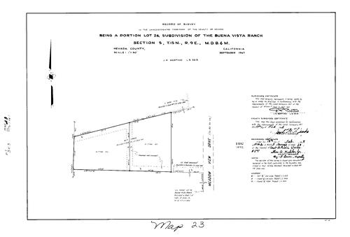 Click to see Record of Survey Book 3, pg. 23 (1968) of Nevada County Recorders Survey Maps Book 3