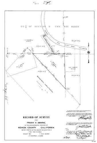 Click to see Record of Survey Book 3, pg. 25 (1968) of Nevada County Recorders Survey Maps Book 3