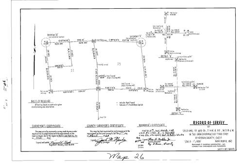 Click to see Record of Survey Book 3, pg. 26 (1968) of Nevada County Recorders Survey Maps Book 3