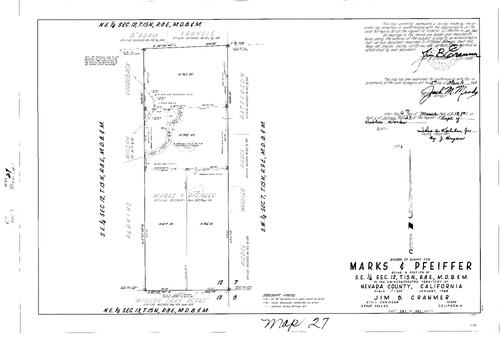 Click to see Record of Survey Book 3, pg. 27 (1968) of Nevada County Recorders Survey Maps Book 3