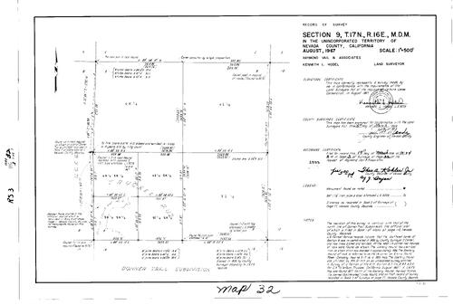 Click to see Record of Survey Book 3, pg. 32 (1968) of Nevada County Recorders Survey Maps Book 3