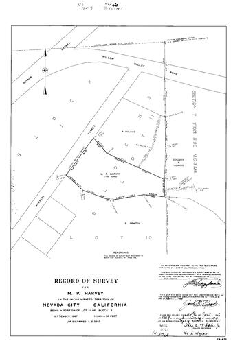 Click to see Record of Survey Book 3, pg. 40 (1968) of Nevada County Recorders Survey Maps Book 3