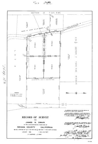Click to see Record of Survey Book 3, pg. 43 (1968) of Nevada County Recorders Survey Maps Book 3