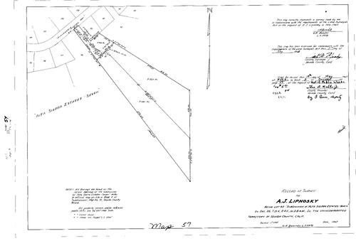 Click to see Record of Survey Book 3, pg. 57 (1968) of Nevada County Recorders Survey Maps Book 3