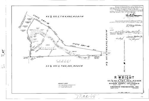 Click to see Record of Survey Book 3, pg. 65 (1968) of Nevada County Recorders Survey Maps Book 3
