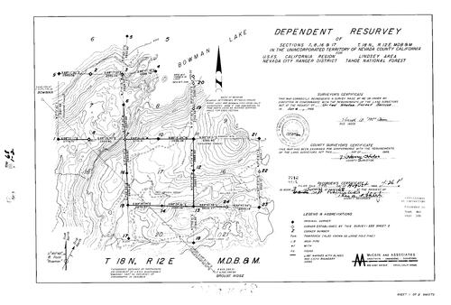 Click to see Record of Survey Book 3, pg. 68 (1968) of Nevada County Recorders Survey Maps Book 3