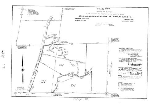 Click to see Record of Survey Book 3, pg. 72 (1968) of Nevada County Recorders Survey Maps Book 3