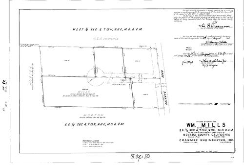 Click to see Record of Survey Book 3, pg. 80 (1968) of Nevada County Recorders Survey Maps Book 3