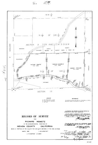 Click to see Record of Survey Book 3, pg. 97 (1968) of Nevada County Recorders Survey Maps Book 3